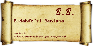 Budaházi Benigna névjegykártya